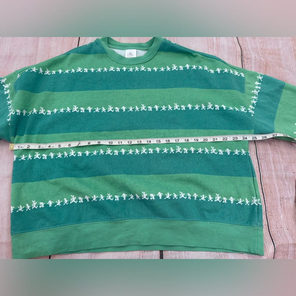 Disney Adults Disneyland Resorts Mickey And Friends Pullover Green Striped Med - Picture 3 of 6